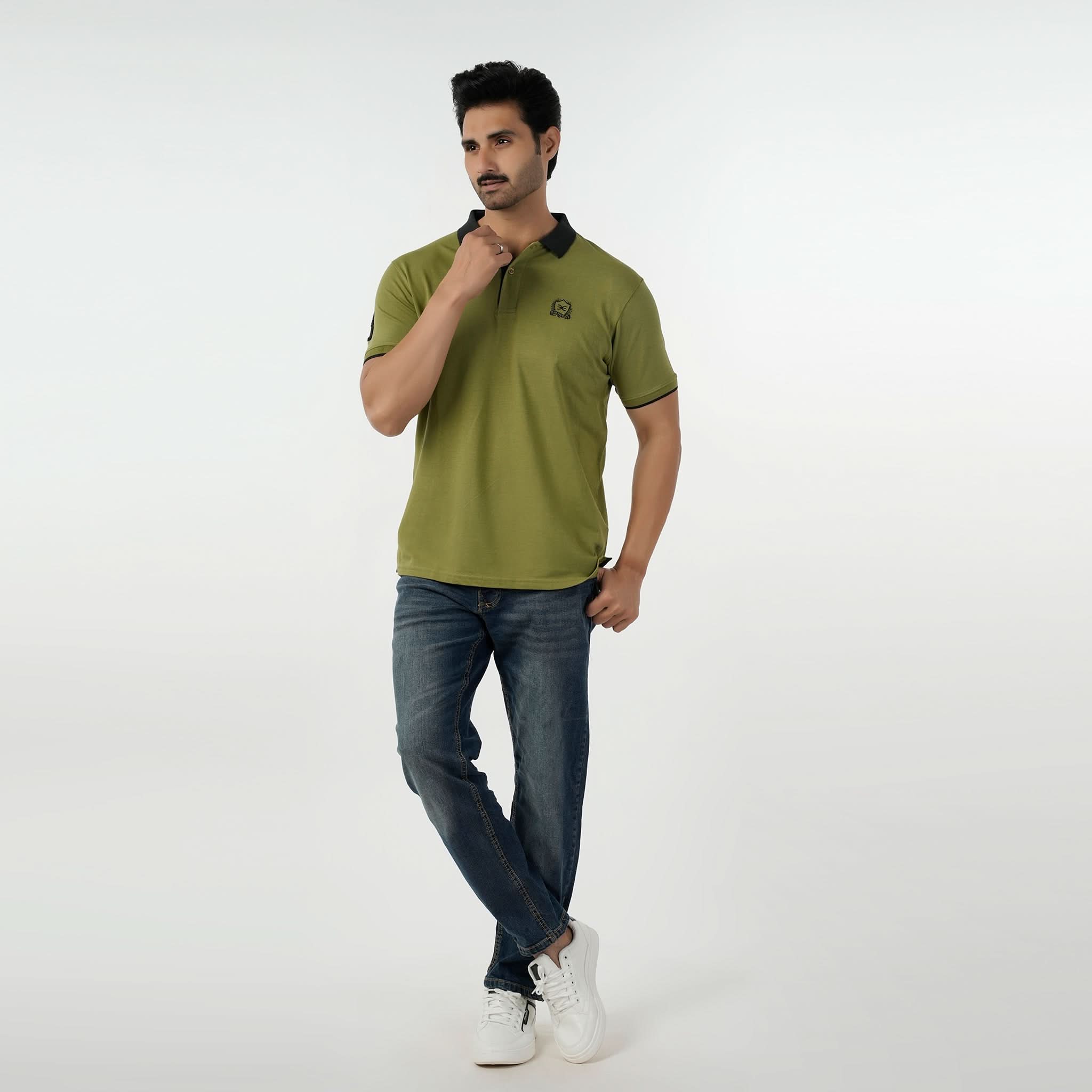 Eminent Men's Polo Half Sleeves T-Shirt - Olive Green, Men's T-Shirts & Polos, Eminent, Chase Value