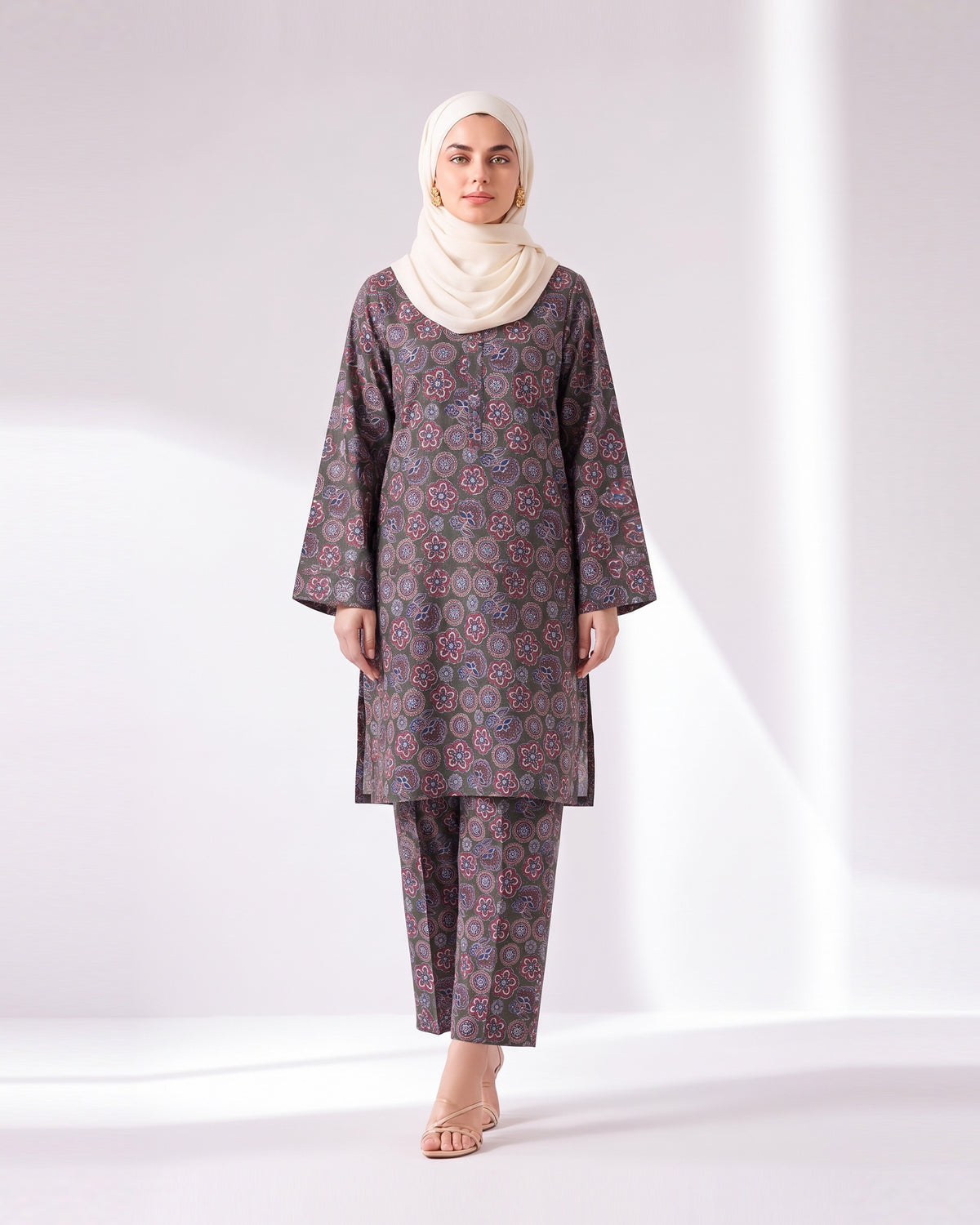 Women's Unstitched Printed 2 Pc Suit
