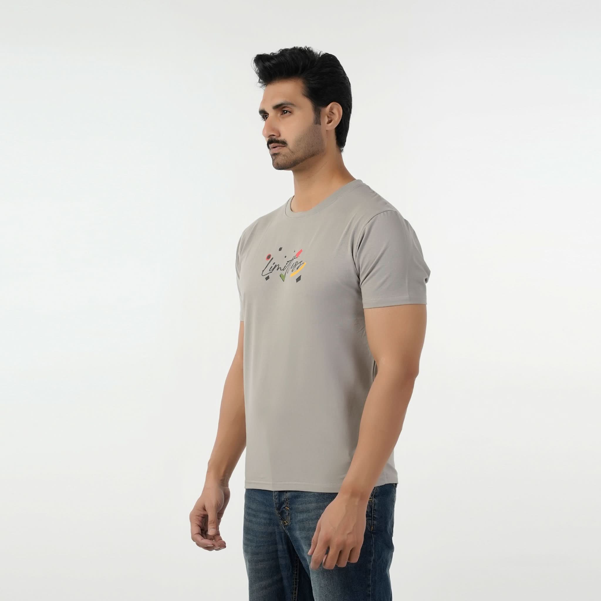 Eminent Men's Round Neck Half Sleeves Printed T-Shirt - Ash Grey, Men's T-Shirts & Polos, Eminent, Chase Value