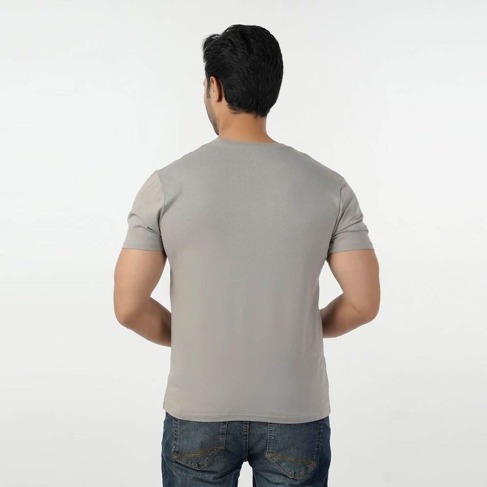 Eminent Men's Round Neck Half Sleeves Printed T-Shirt - Ash Grey, Men's T-Shirts & Polos, Eminent, Chase Value