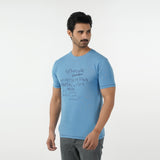 Eminent Men's Round Neck Half Sleeves Printed T-Shirt - Blue, Men's T-Shirts & Polos, Eminent, Chase Value