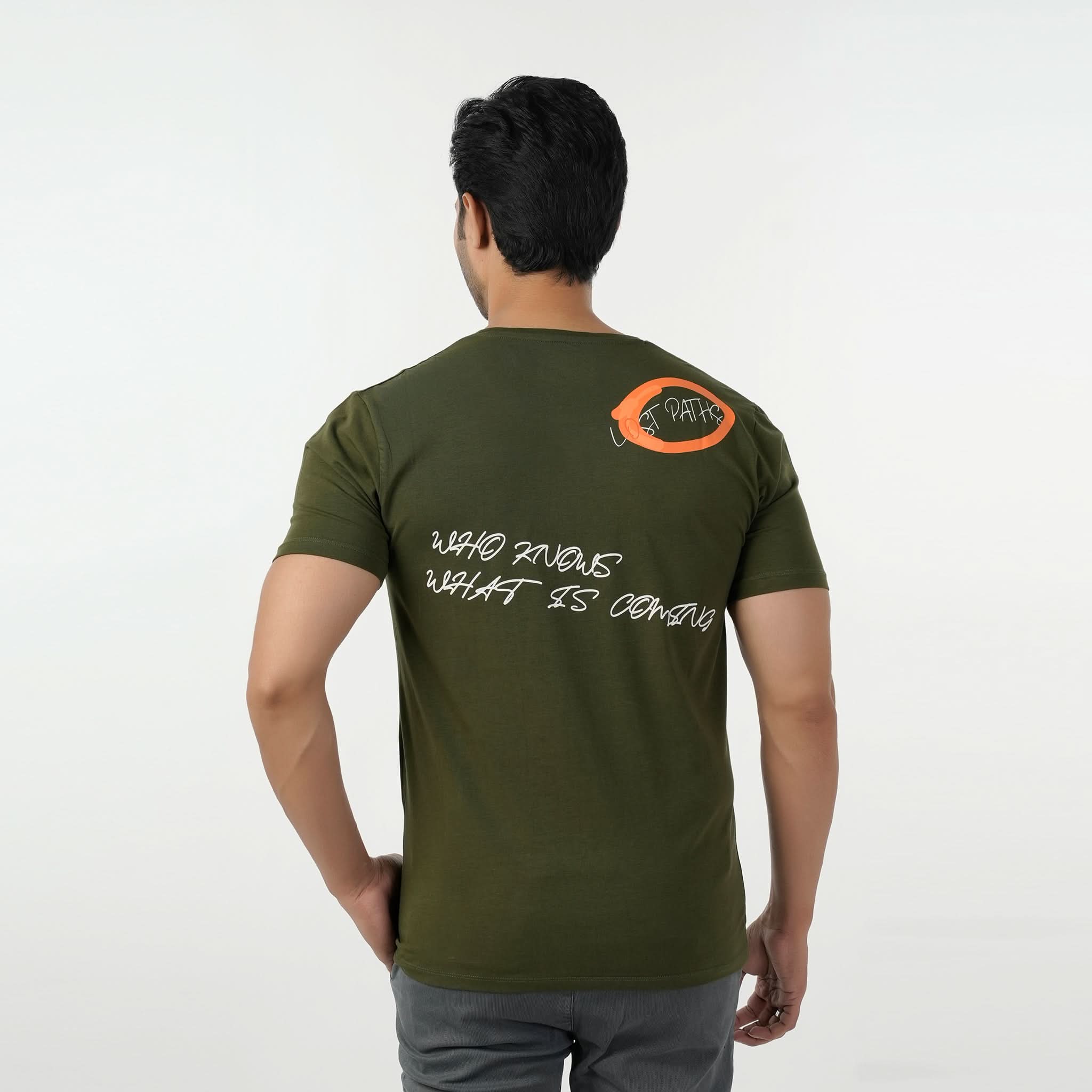 Eminent Men's Round Neck Half Sleeves Printed T-Shirt - Olive Green, Men's T-Shirts & Polos, Eminent, Chase Value