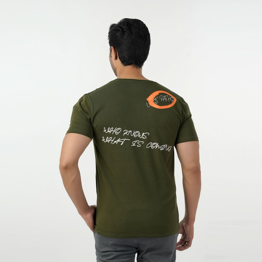 Eminent Men's Round Neck Half Sleeves Printed T-Shirt - Olive Green, Men's T-Shirts & Polos, Eminent, Chase Value