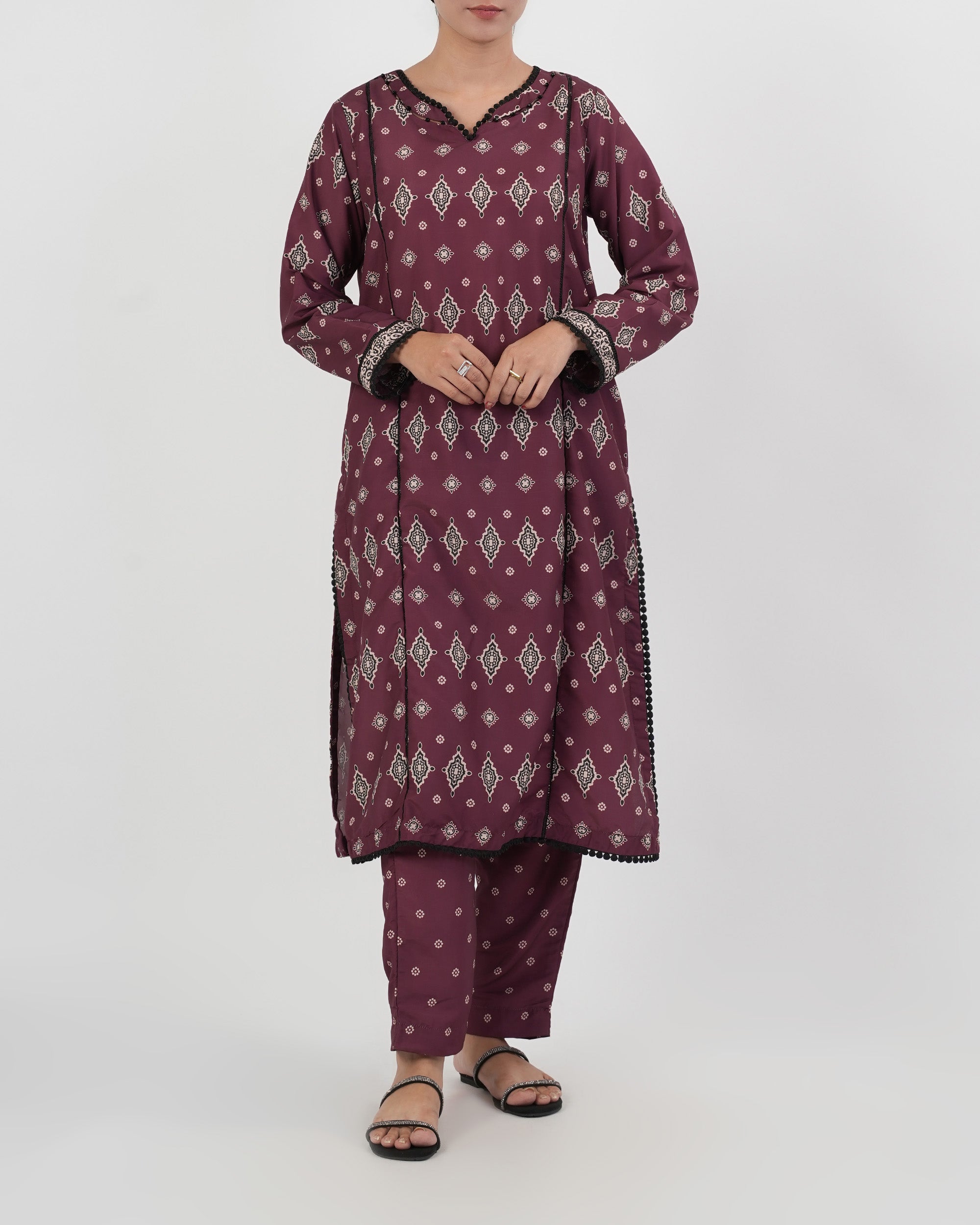 Eminent Women's Essentials Printed 2 Pc Suit