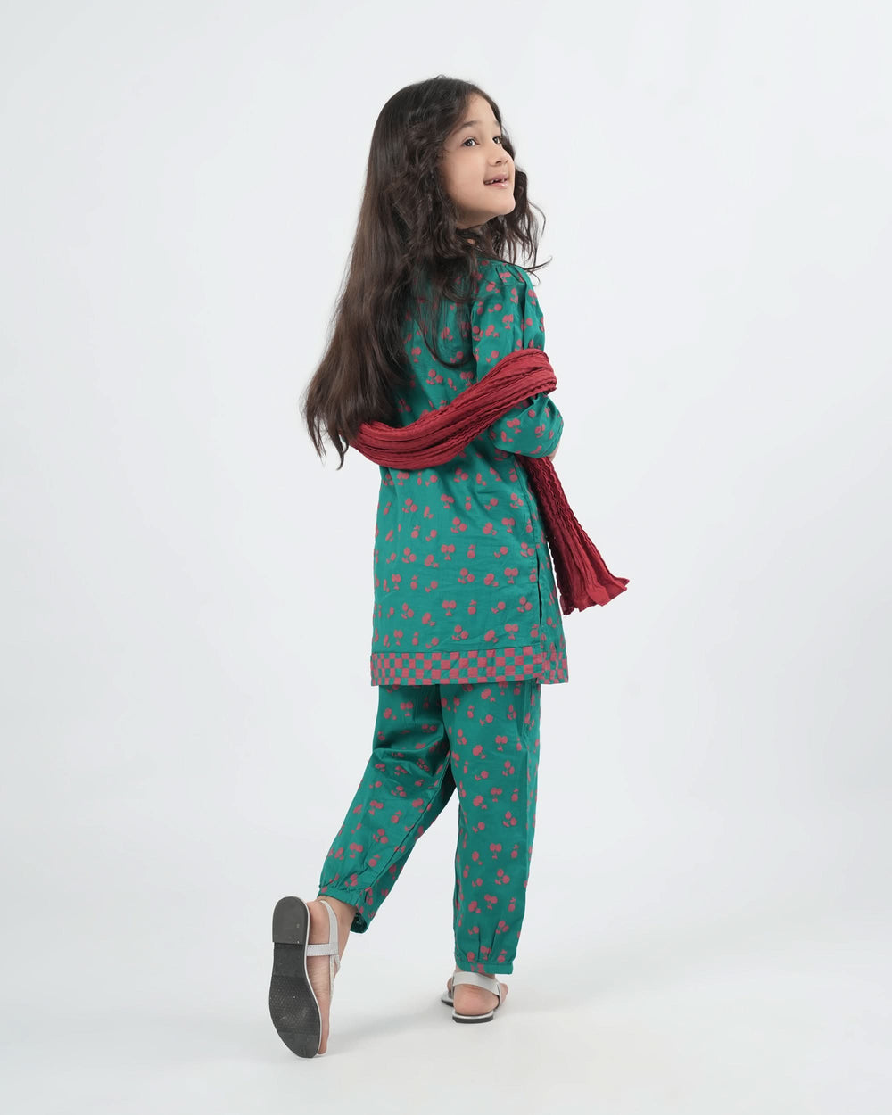 Eminent Girls 03 Pcs Suit - Green, Girls Shalwar Kameez, Eminent, Chase Value