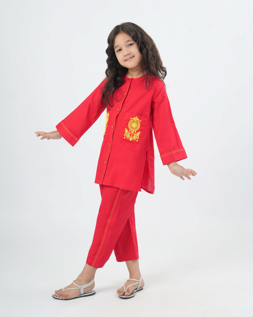 Eminent Girls Embroidered 2Pcs Shalwar Suit - Red, Girls Shalwar Kameez, Eminent, Chase Value