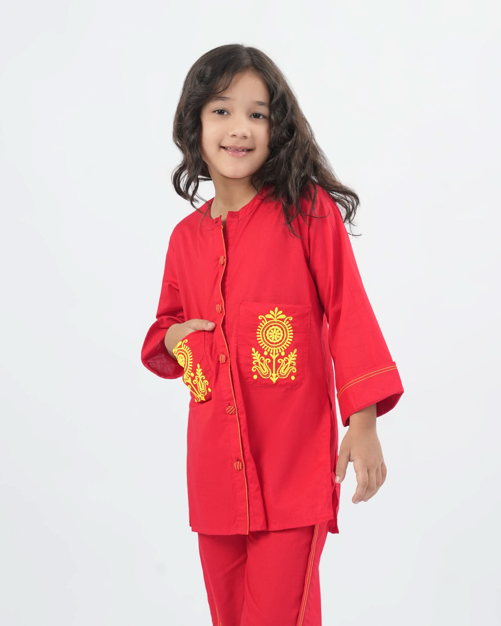 Eminent Girls Embroidered 2Pcs Shalwar Suit - Red, Girls Shalwar Kameez, Eminent, Chase Value