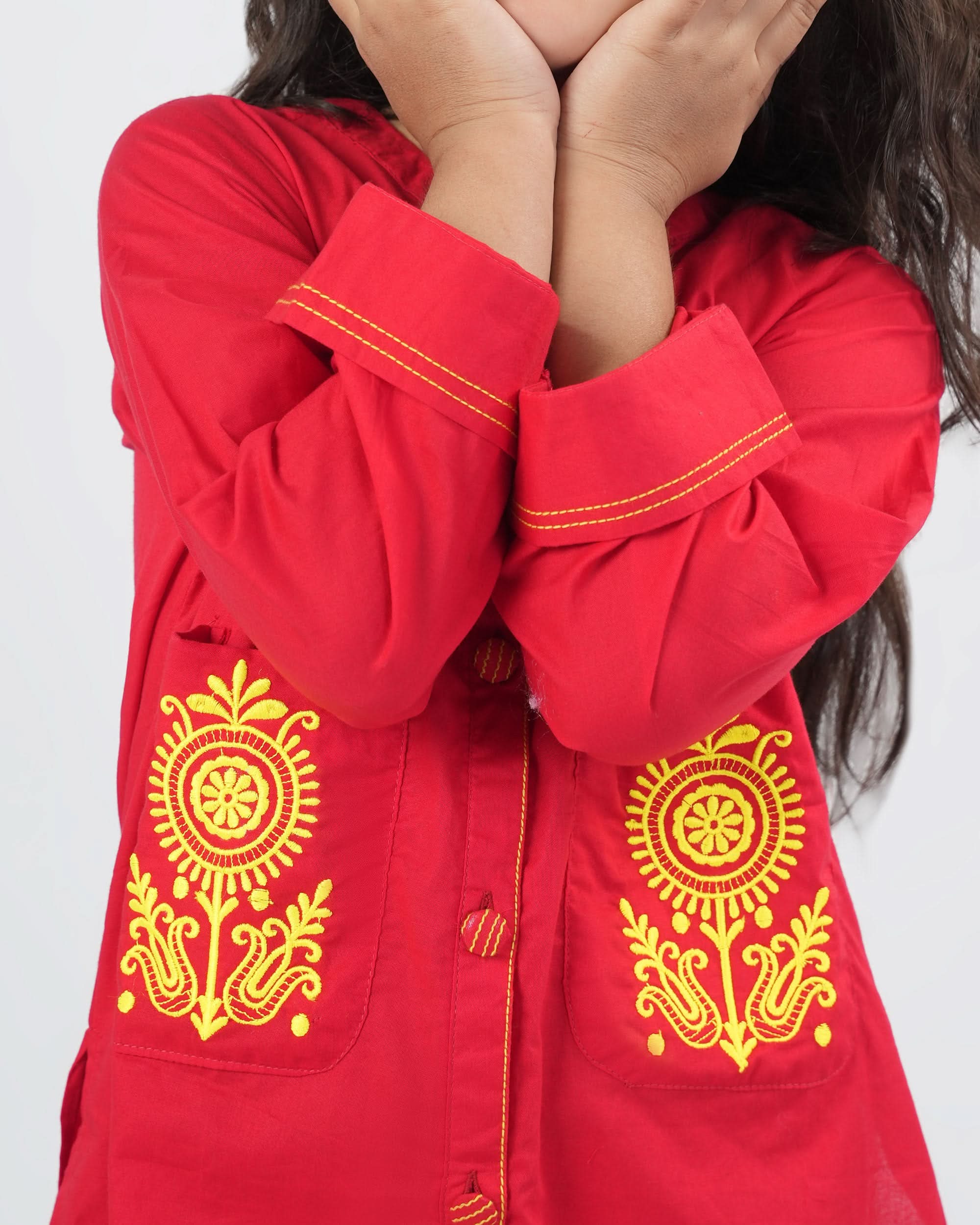 Eminent Girls Embroidered 2Pcs Shalwar Suit - Red, Girls Shalwar Kameez, Eminent, Chase Value