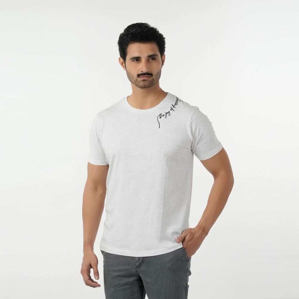 Eminent Men's Round Neck Half Sleeves Printed T-Shirt - Oatmeal, Men's T-Shirts & Polos, Eminent, Chase Value