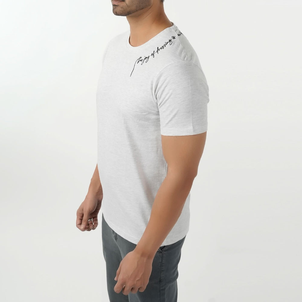 Eminent Men's Round Neck Half Sleeves Printed T-Shirt - Oatmeal, Men's T-Shirts & Polos, Eminent, Chase Value