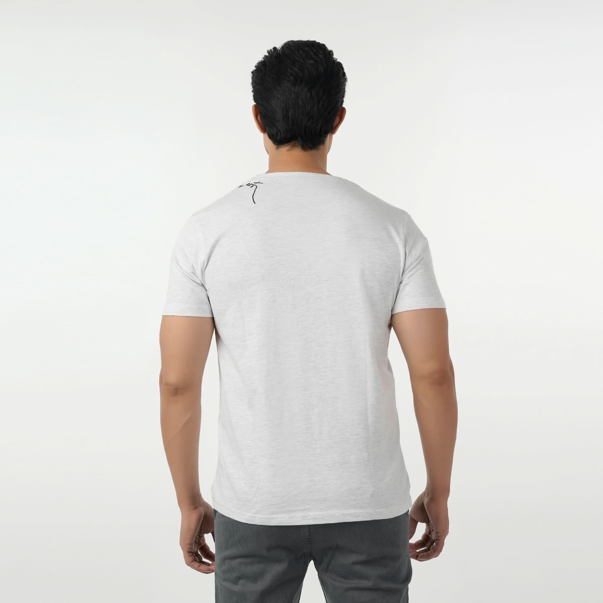 Eminent Men's Round Neck Half Sleeves Printed T-Shirt - Oatmeal, Men's T-Shirts & Polos, Eminent, Chase Value