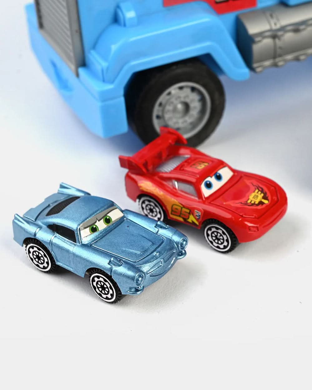 Slide Container Truck with 6 Pcs Sliding Racing Cars, Die-cast Model Car, Chase Value, Chase Value