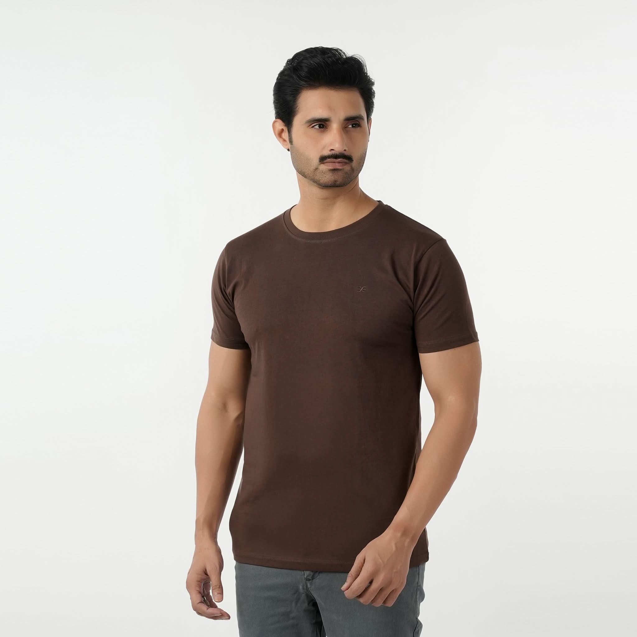 Eminent Men's Round Neck Half Sleeves T-Shirt - Brown, Men's T-Shirts & Polos, Eminent, Chase Value