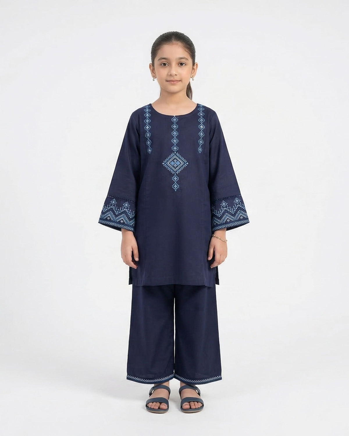 Girl’s Embroidered Shalwar Kameez Suit, Girls Shalwar Kameez, Chase Value, Chase Value