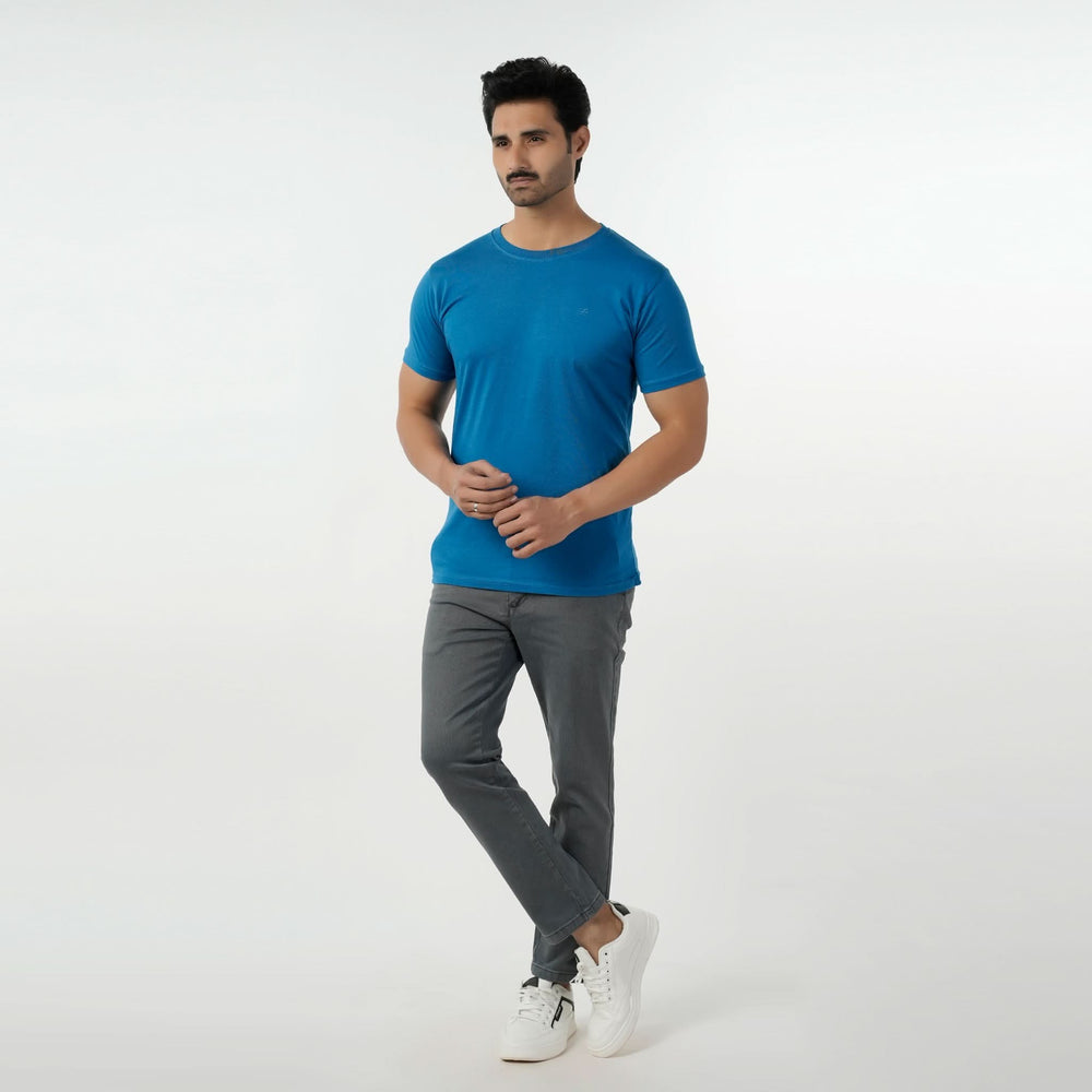 Eminent Men's Round Neck Half Sleeves T-Shirt - Mid Blue, Men's T-Shirts & Polos, Eminent, Chase Value