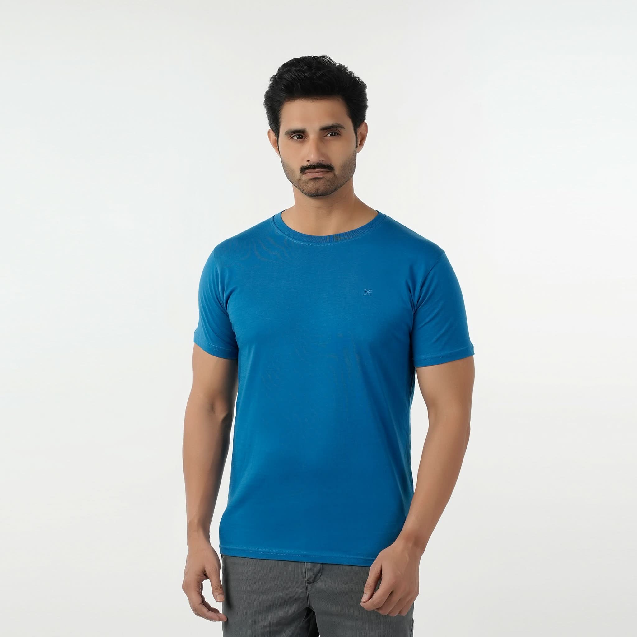 Eminent Men's Round Neck Half Sleeves T-Shirt - Mid Blue, Men's T-Shirts & Polos, Eminent, Chase Value