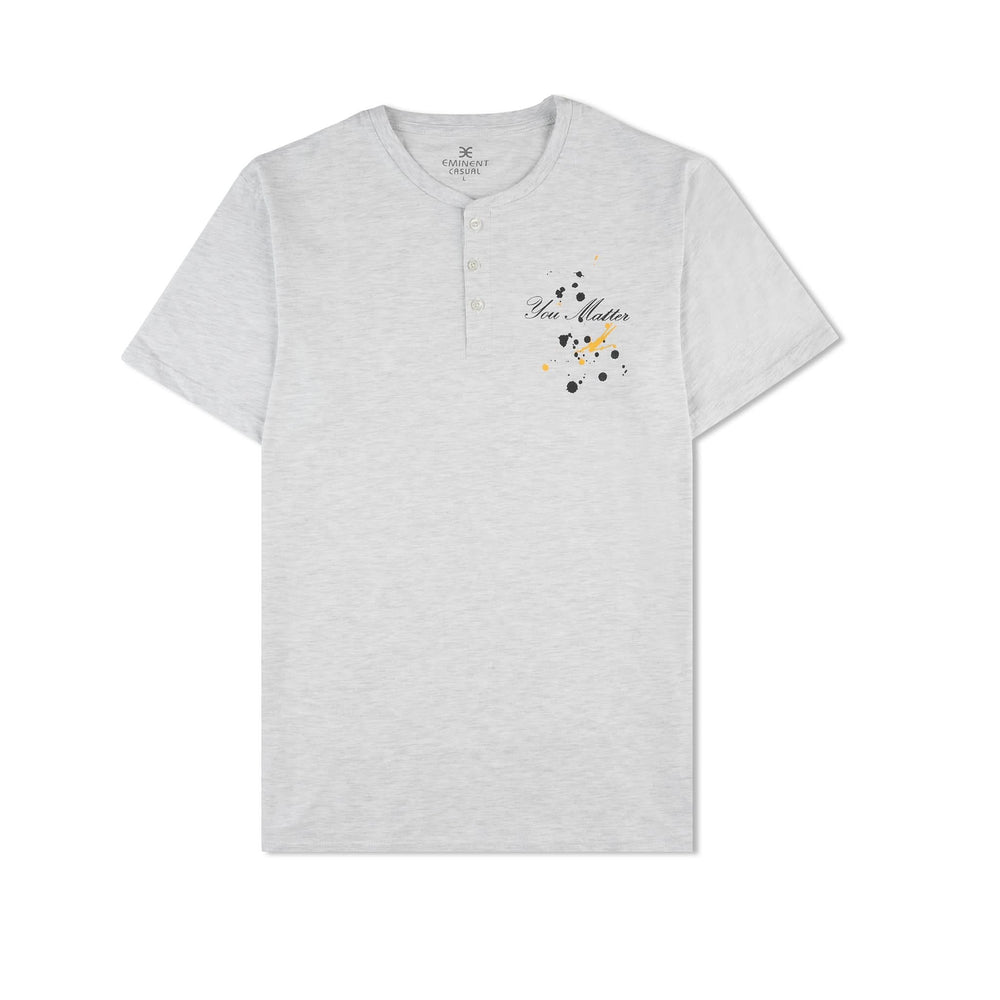 Eminent Men's Round Neck Half Sleeves Printed T-Shirt - Oatmeal, Men's T-Shirts & Polos, Eminent, Chase Value