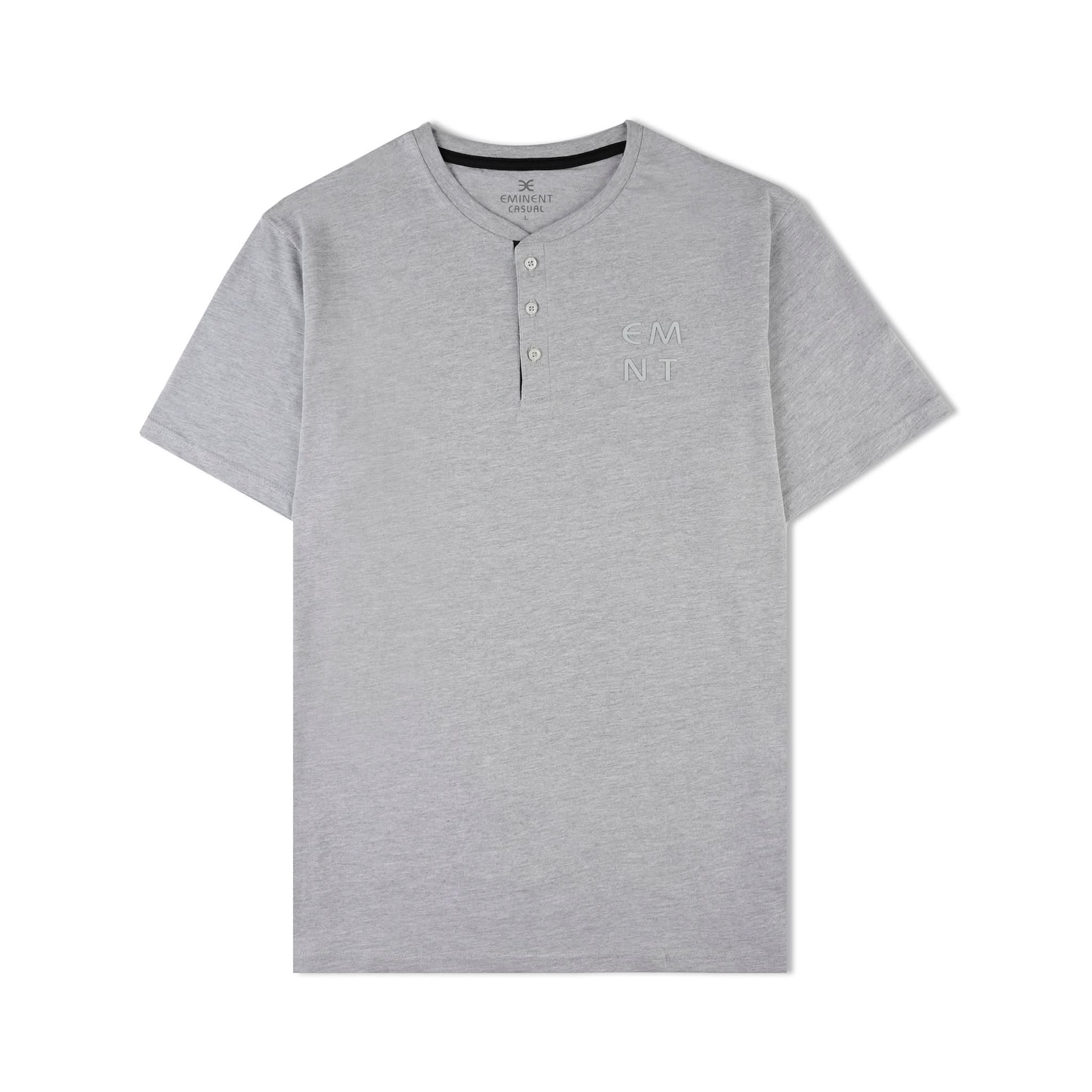 Eminent Men's Round Neck Half Sleeves Printed T-Shirt - Ash Grey, Men's T-Shirts & Polos, Eminent, Chase Value