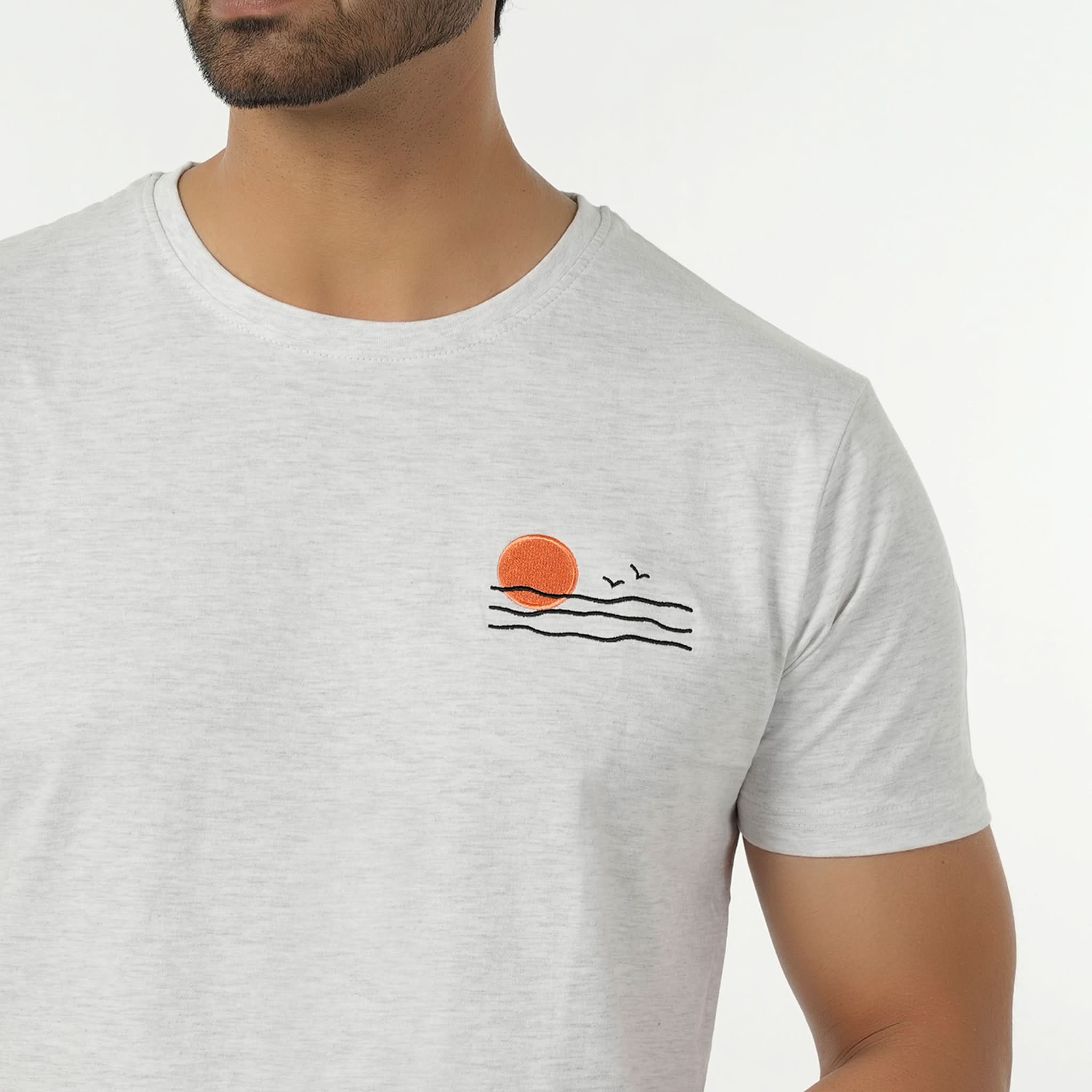 Eminent Men's Round Neck Half Sleeves Printed T-Shirt - Oatmeal, Men's T-Shirts & Polos, Eminent, Chase Value
