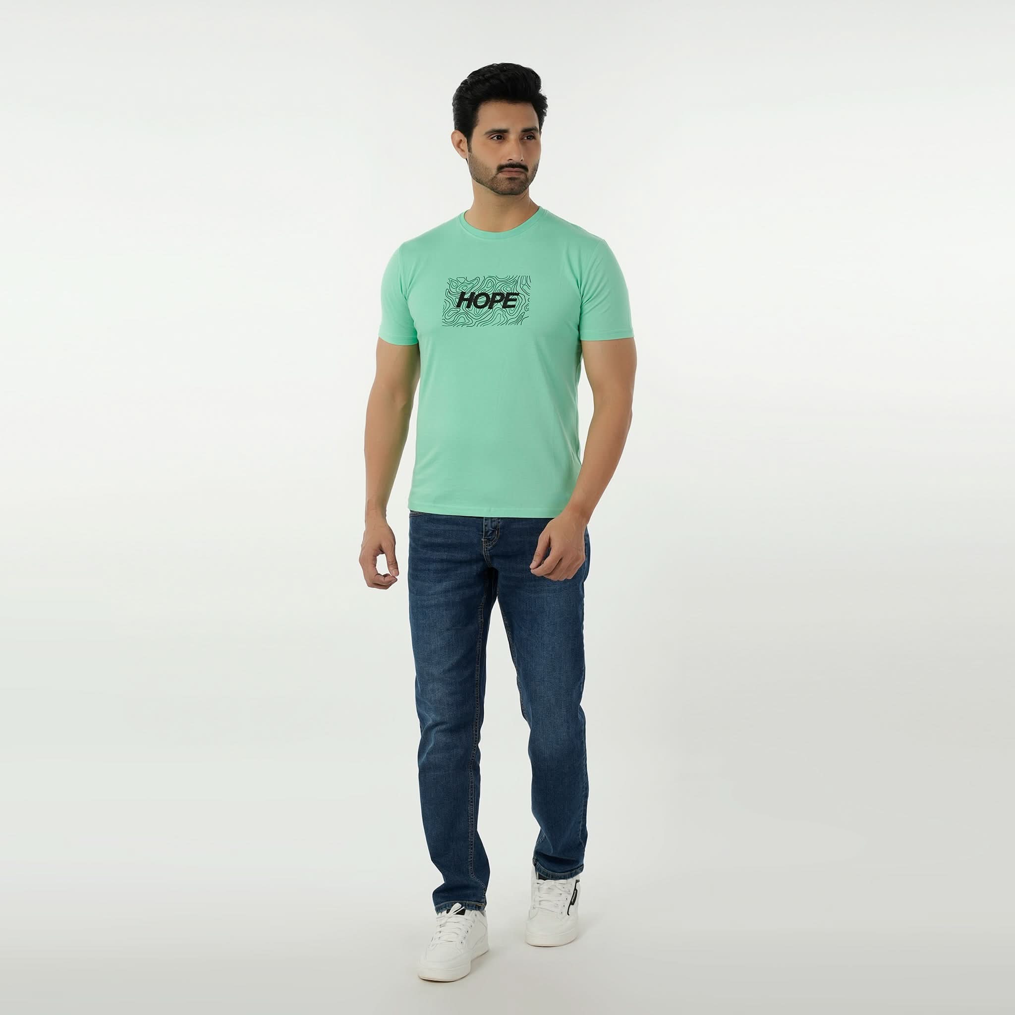 Eminent Men's Round Neck Half Sleeves Printed T-Shirt - Spring Bud, Men's T-Shirts & Polos, Eminent, Chase Value