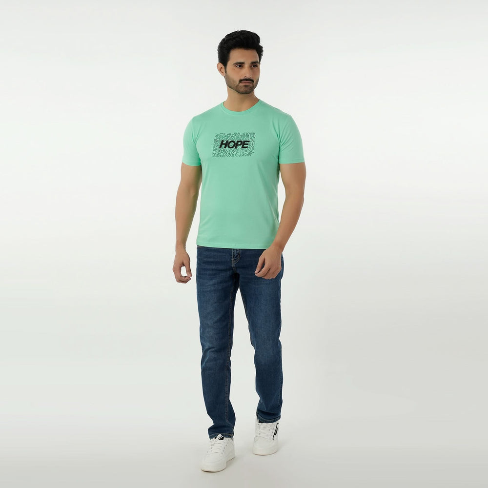 Eminent Men's Round Neck Half Sleeves Printed T-Shirt - Spring Bud, Men's T-Shirts & Polos, Eminent, Chase Value