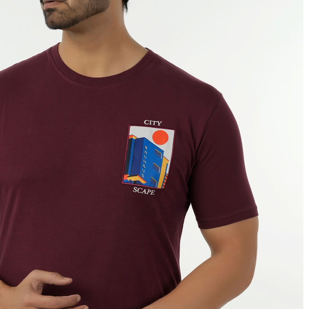 Eminent Men's Round Neck Half Sleeves Printed T-Shirt - Maroon, Men's T-Shirts & Polos, Eminent, Chase Value