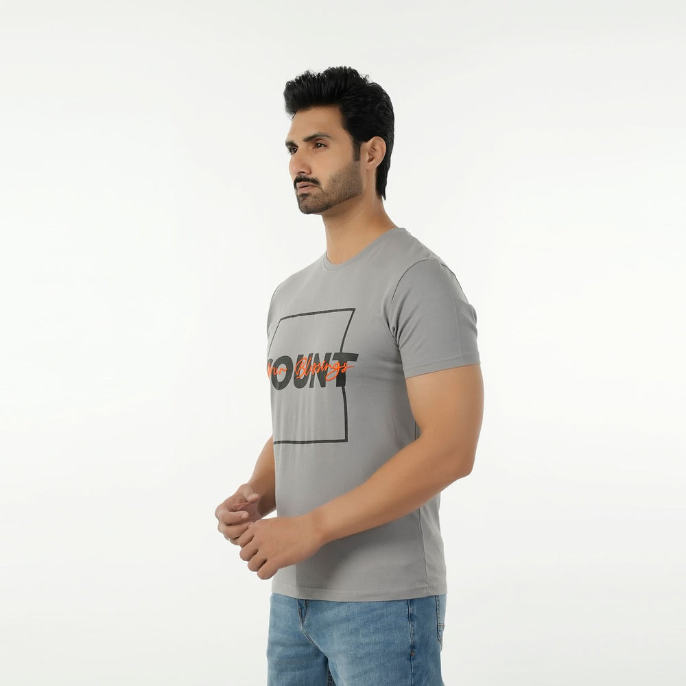 Eminent Men's Round Neck Half Sleeves Printed T-Shirt - Frost Grey, Men's T-Shirts & Polos, Eminent, Chase Value
