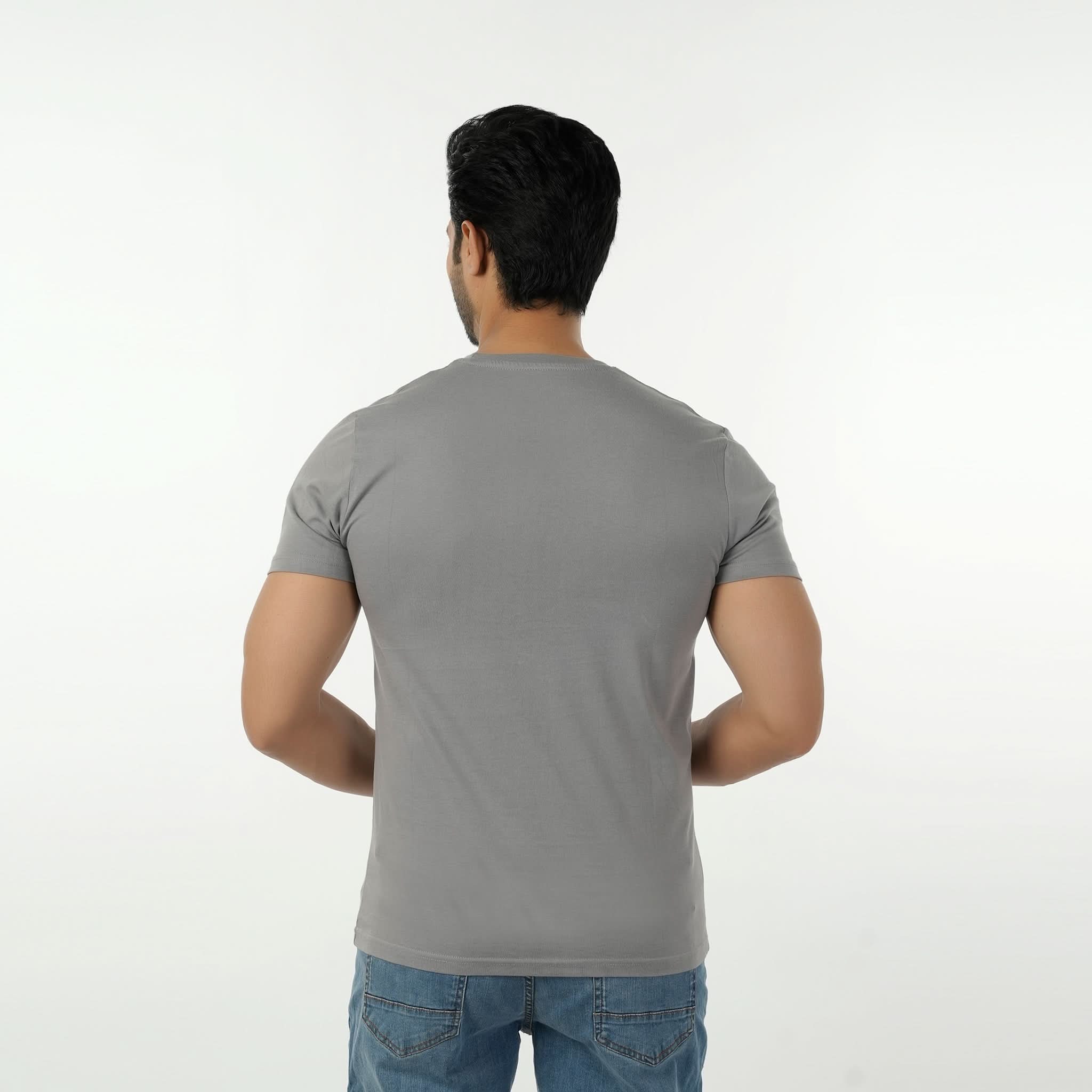 Eminent Men's Round Neck Half Sleeves Printed T-Shirt - Frost Grey, Men's T-Shirts & Polos, Eminent, Chase Value