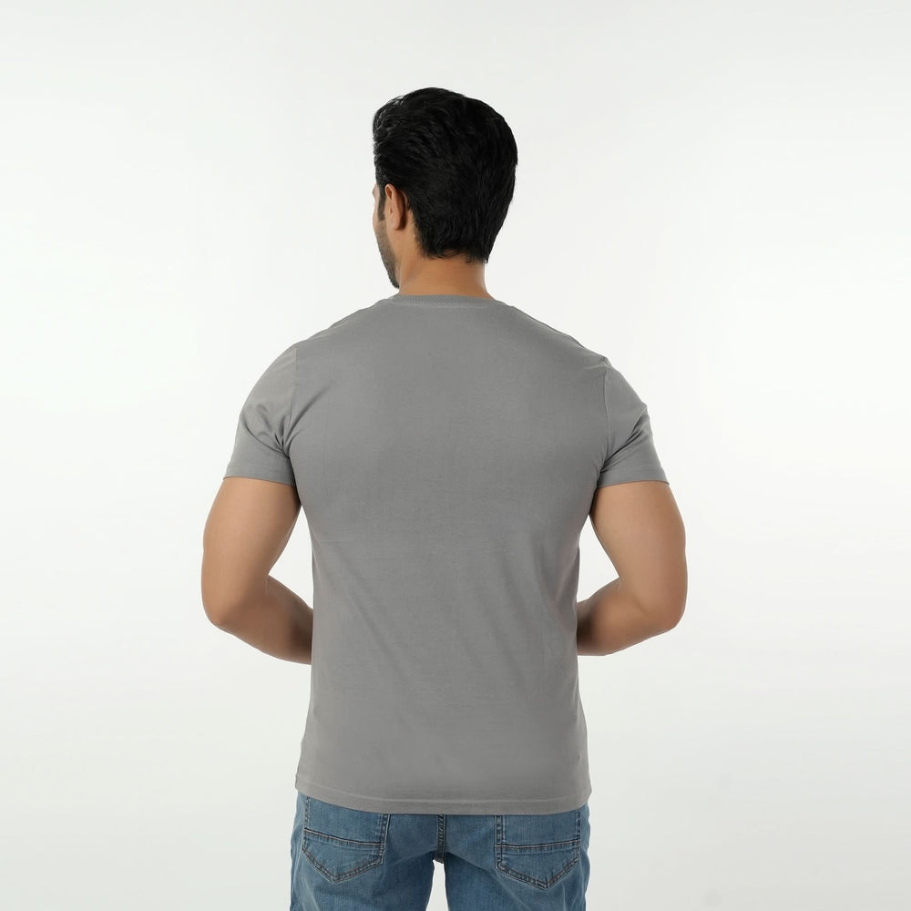 Eminent Men's Round Neck Half Sleeves Printed T-Shirt - Frost Grey, Men's T-Shirts & Polos, Eminent, Chase Value