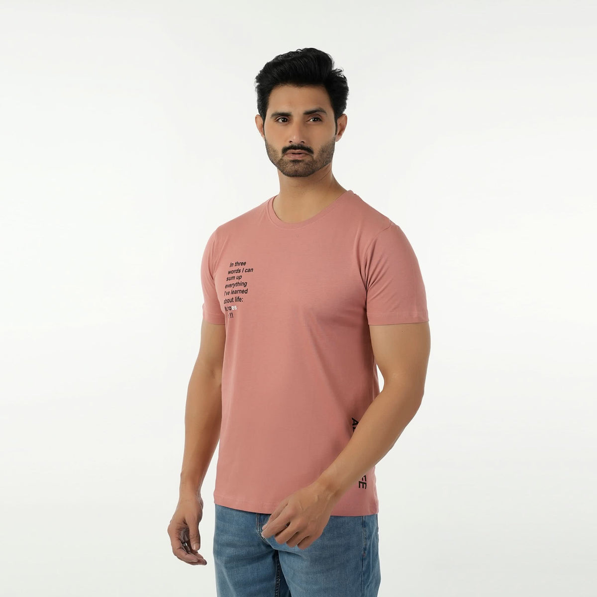 Eminent Men's Round Neck Half Sleeves Printed T-Shirt - Pink, Men's T-Shirts & Polos, Eminent, Chase Value