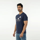 Eminent Men's Round Neck Half Sleeves Printed T-Shirt - Mid Blue, Men's T-Shirts & Polos, Eminent, Chase Value