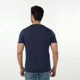 Eminent Men's Round Neck Half Sleeves Printed T-Shirt - Mid Blue, Men's T-Shirts & Polos, Eminent, Chase Value
