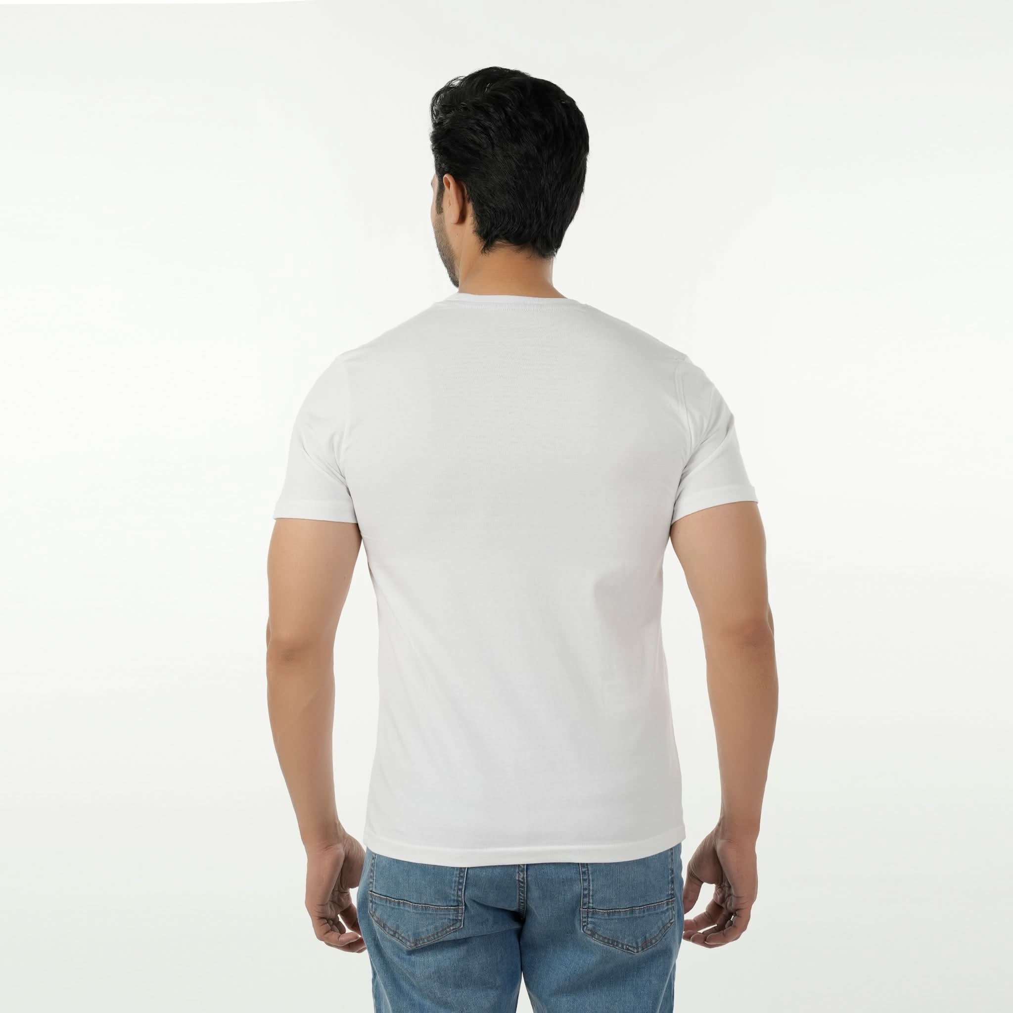 Eminent Men's Round Neck Half Sleeves Printed T-Shirt - White, Men's T-Shirts & Polos, Eminent, Chase Value