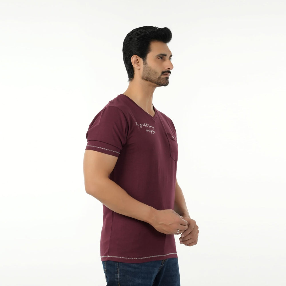 Eminent Men's Round Neck Half Sleeves Printed T-Shirt - Maroon, Men's T-Shirts & Polos, Eminent, Chase Value