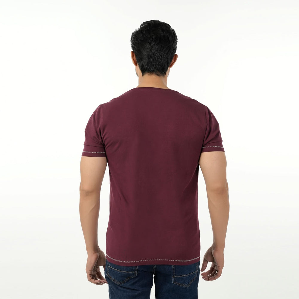 Eminent Men's Round Neck Half Sleeves Printed T-Shirt - Maroon, Men's T-Shirts & Polos, Eminent, Chase Value