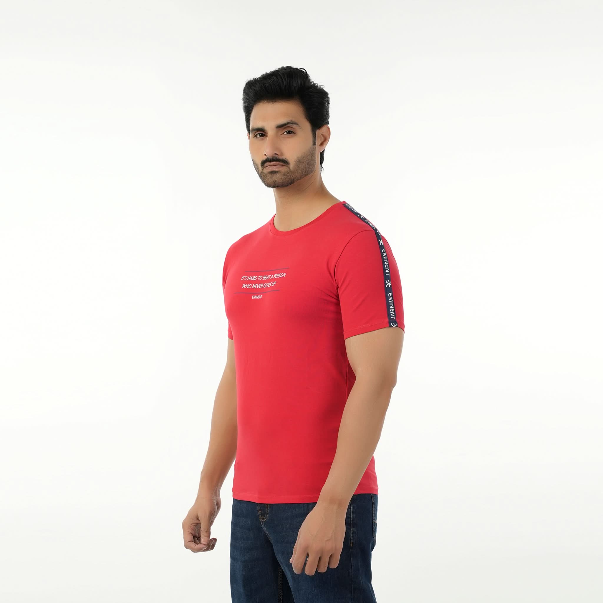 Eminent Men's Round Neck Half Sleeves Printed T-Shirt - Red, Men's T-Shirts & Polos, Eminent, Chase Value