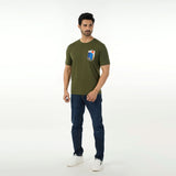 Men's Eminent Round Neck Half Sleeves Printed T-Shirt - Olive Green, Men's T-Shirts & Polos, Eminent, Chase Value