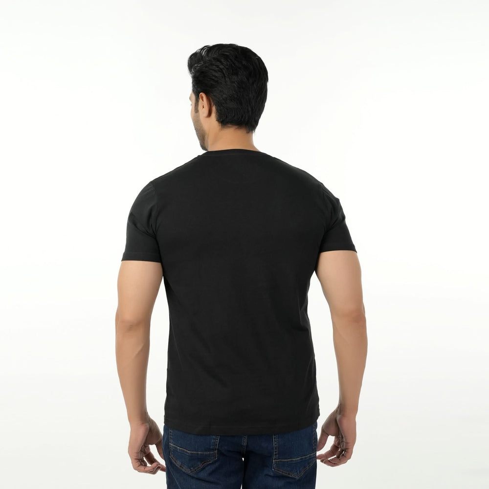 Eminent Men's Round Neck Half Sleeves Printed T-Shirt - Black, Men's T-Shirts & Polos, Eminent, Chase Value