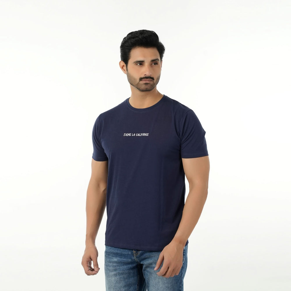Men's Eminent Round Neck Half Sleeves Printed T-Shirt - Navy Blue, Men's T-Shirts & Polos, Eminent, Chase Value