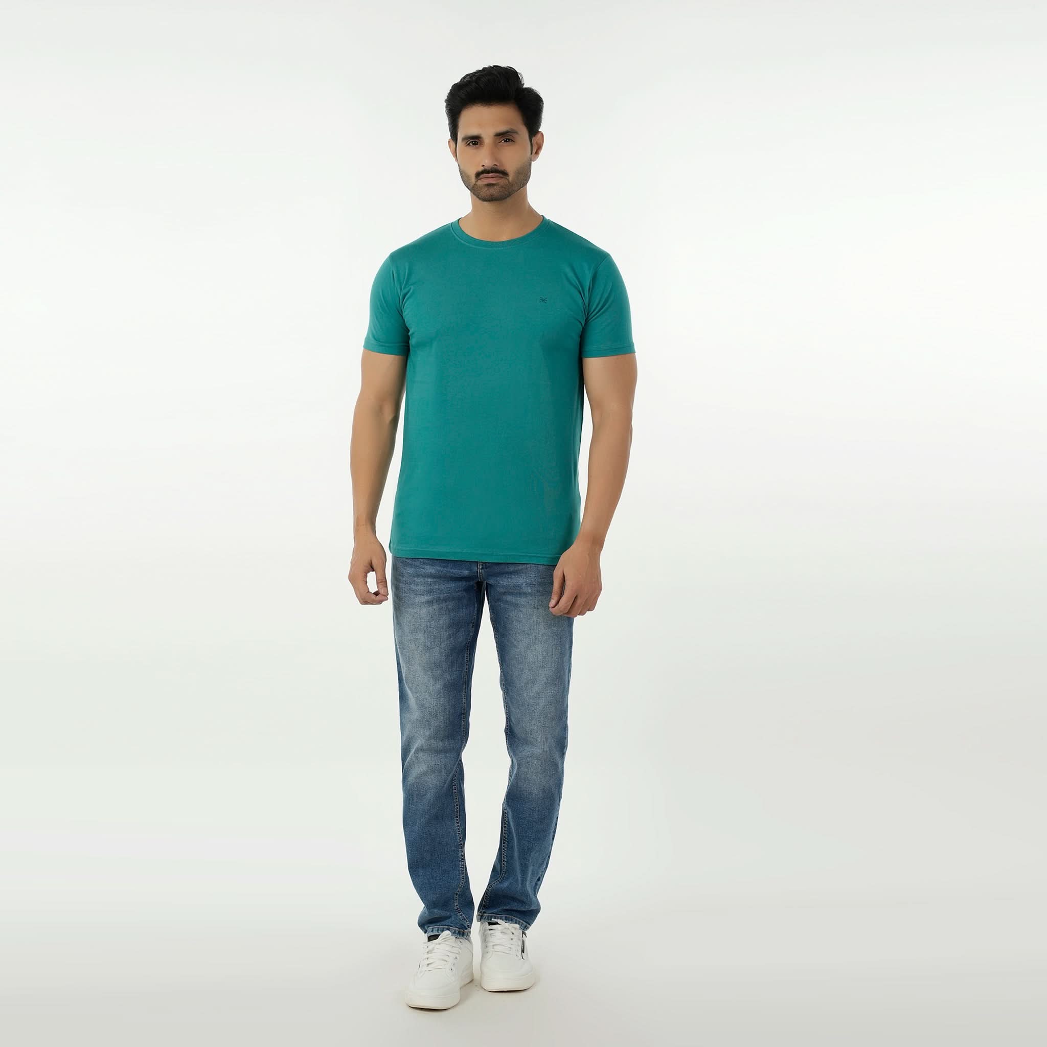 Eminent Men's Half Sleeves Round Neck T-Shirt - Teal, Men's T-Shirts & Polos, Eminent, Chase Value