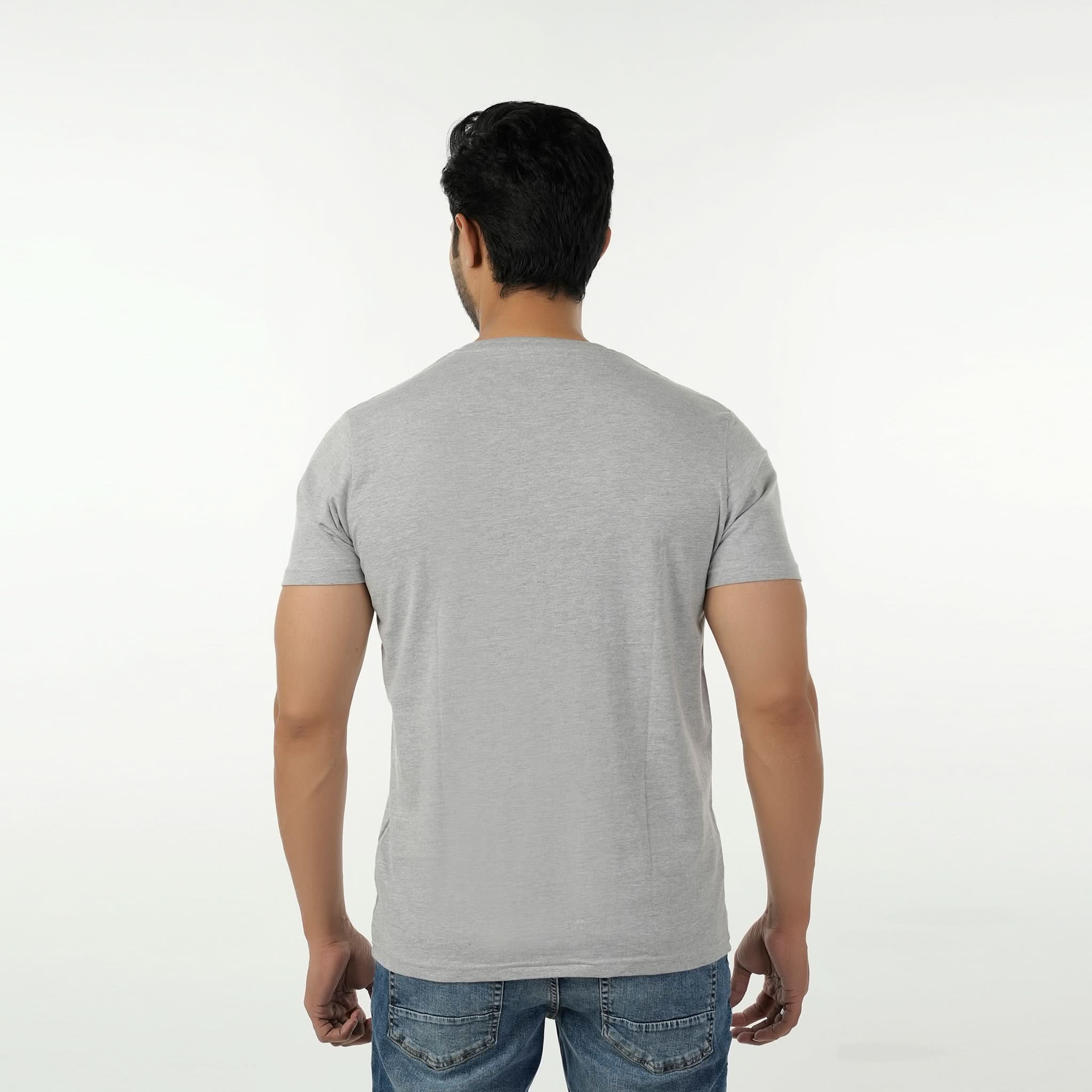 Eminent Men's Round Neck Half Sleeves Printed T-Shirt - Ash Grey, Men's T-Shirts & Polos, Eminent, Chase Value