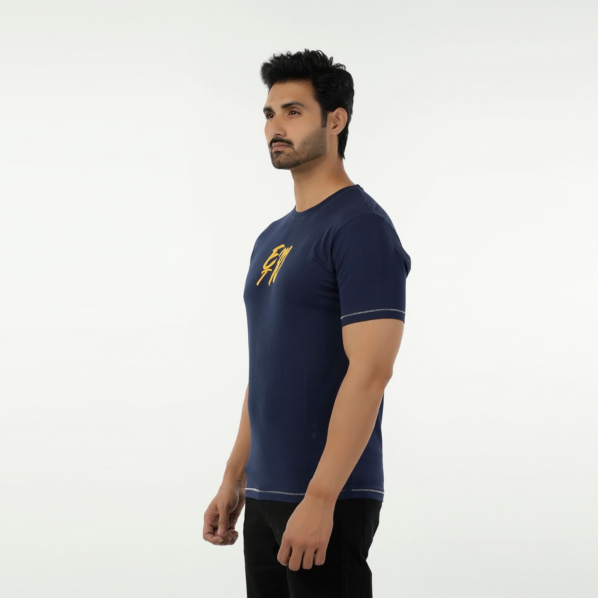 Eminent Men's Round Neck Half Sleeves Printed T-Shirt - Navy Blue, Men's T-Shirts & Polos, Eminent, Chase Value