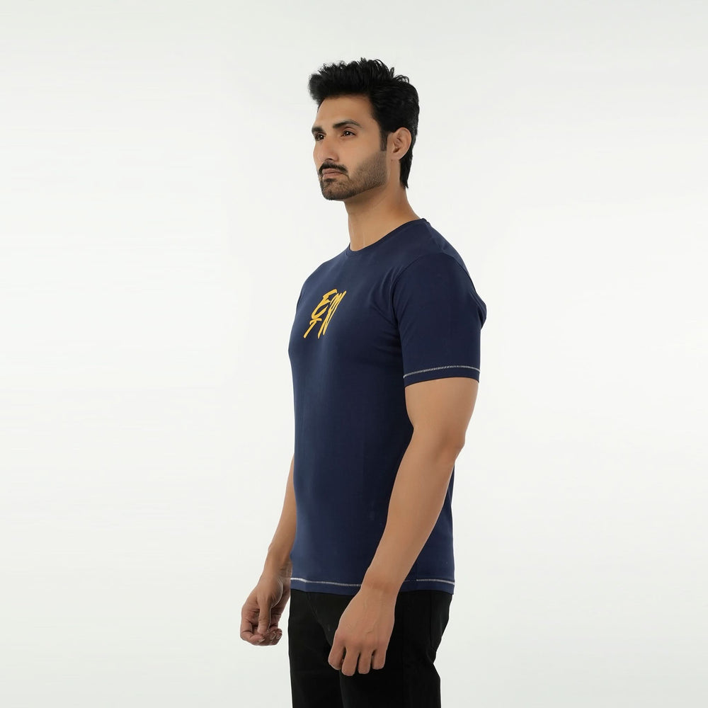 Eminent Men's Round Neck Half Sleeves Printed T-Shirt - Navy Blue, Men's T-Shirts & Polos, Eminent, Chase Value