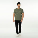 Eminent Men's Round Neck Half Sleeves Printed T-Shirt - Olive Green, Men's T-Shirts & Polos, Eminent, Chase Value