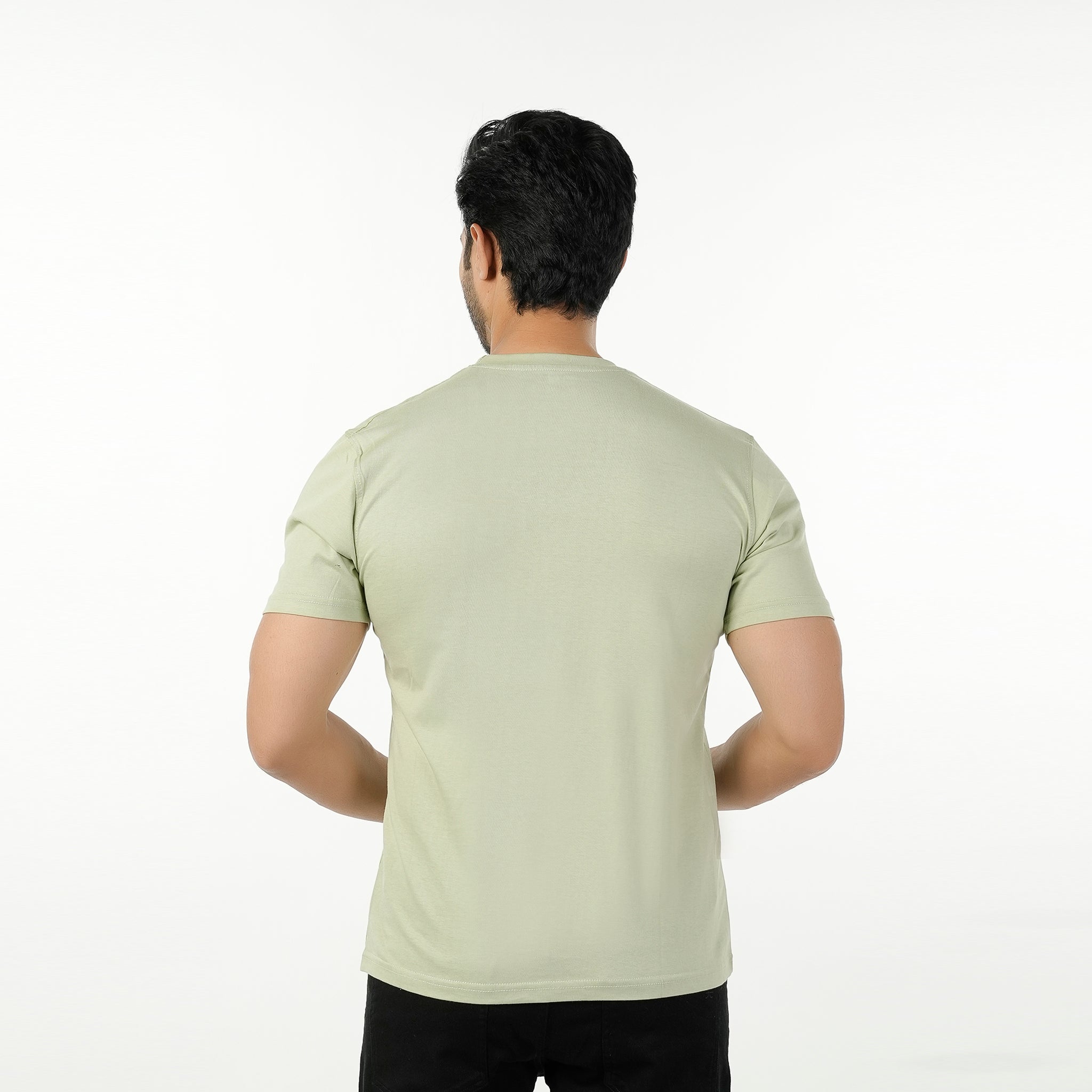Eminent Men's Round Neck Half Sleeves T-Shirt - Laurel Green, Men's T-Shirts & Polos, Eminent, Chase Value