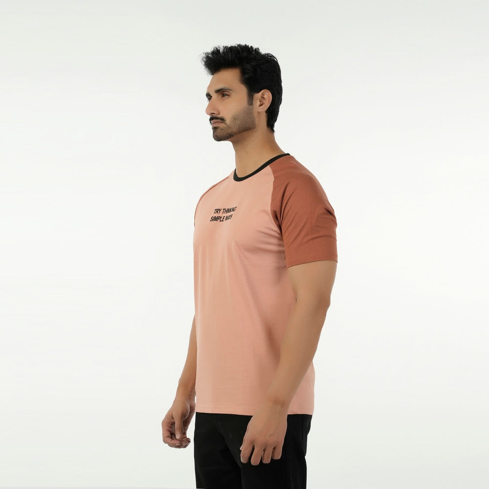 Eminent Men's Round Neck Half Sleeves Printed T-Shirt - Brown, Men's T-Shirts & Polos, Eminent, Chase Value