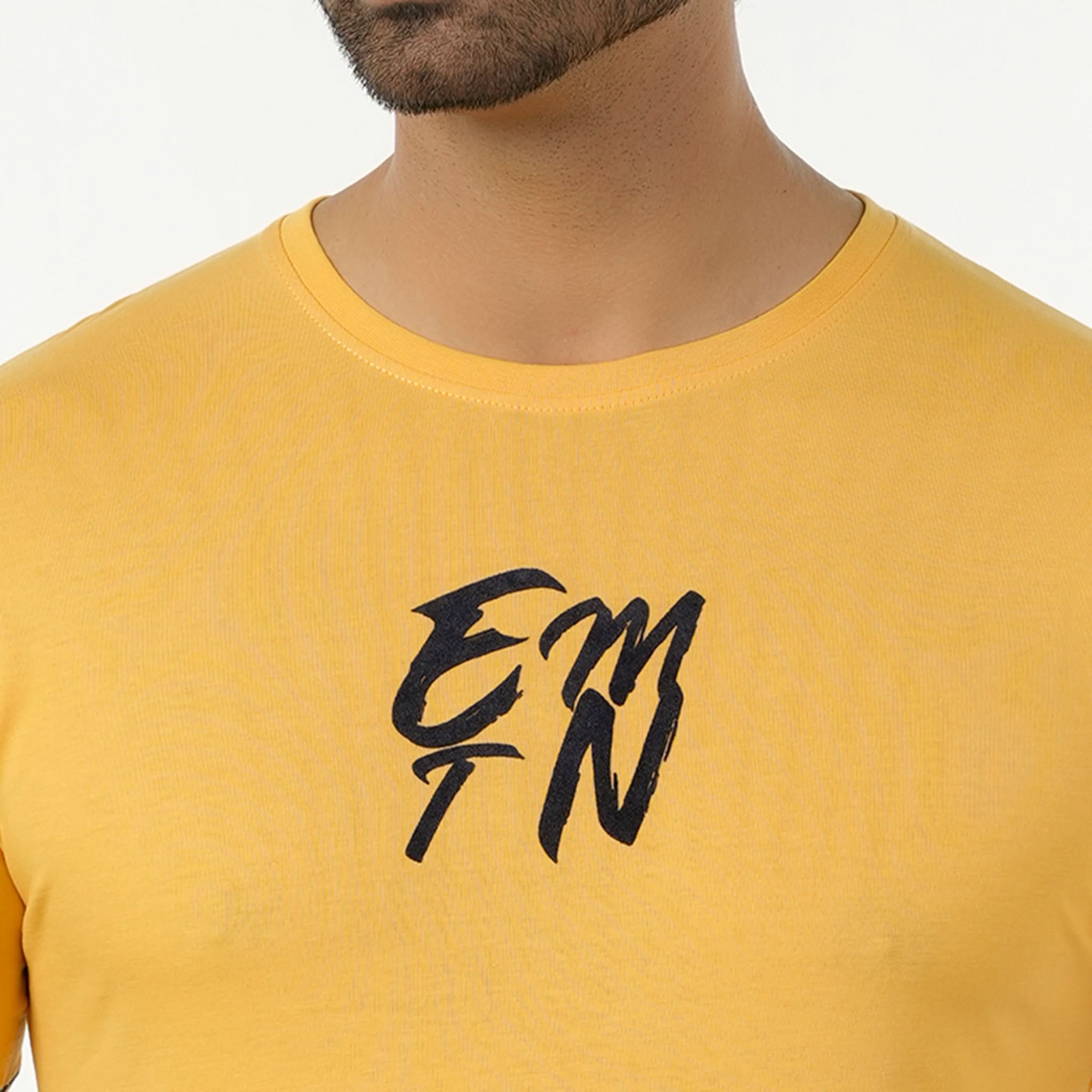 Eminent Men's Round Neck Half Sleeves Printed T-Shirt - Yellow, Men's T-Shirts & Polos, Eminent, Chase Value