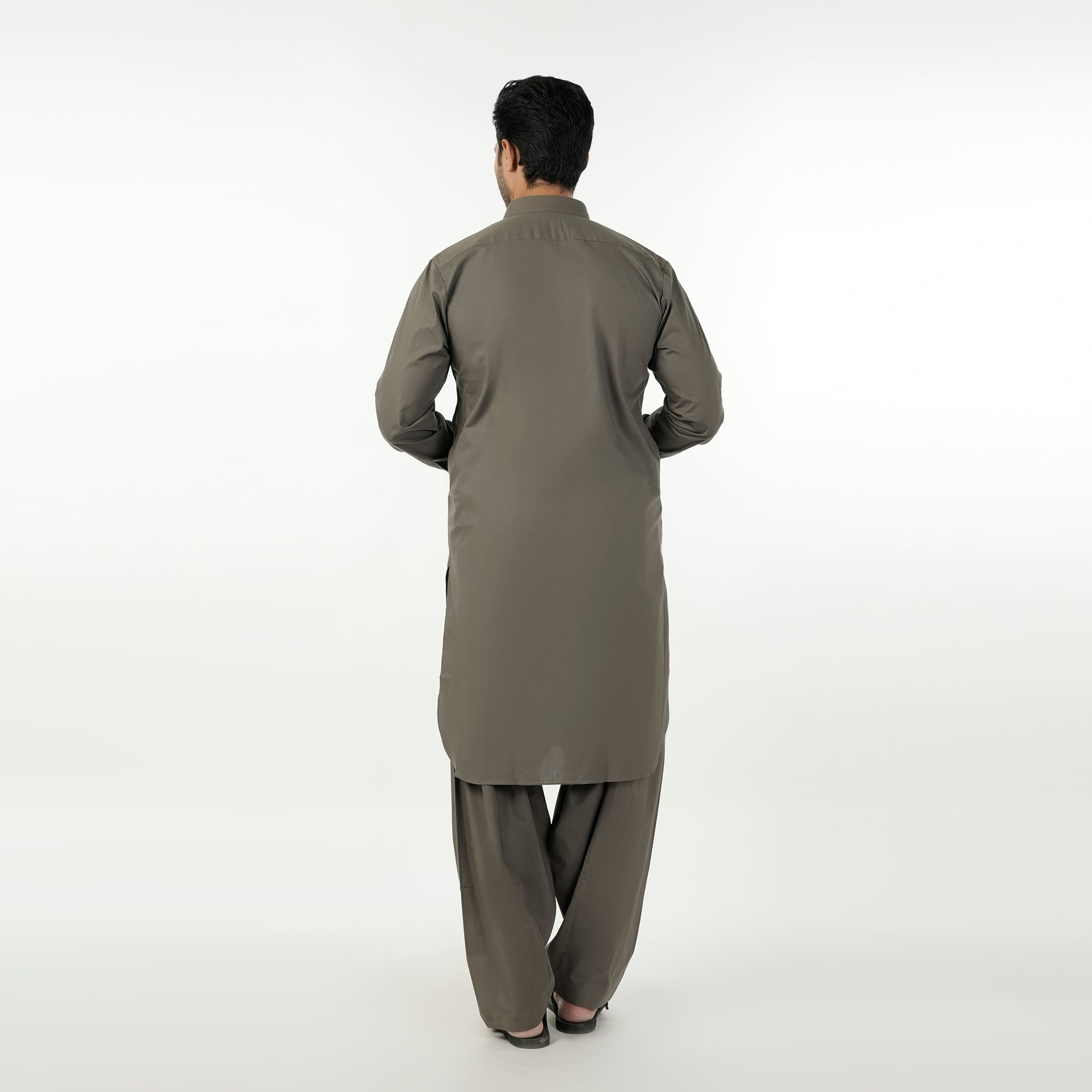 Eminent Men's Trim Fit Shalwar Suit Plain - Olive, Men's Shalwar Kameez, Eminent, Chase Value