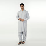 Eminent Men's Embroidered Kurta Shalwar Suit - Silver, Men's Shalwar Kameez, Eminent, Chase Value