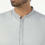 Eminent Men's Embroidered Kurta Shalwar Suit - Silver, Men's Shalwar Kameez, Eminent, Chase Value